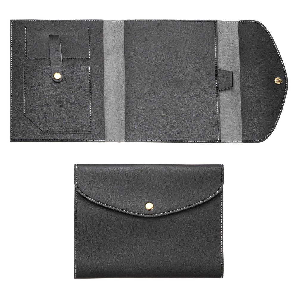 Planner Cover, Leather A5 Notebook Cover, Black