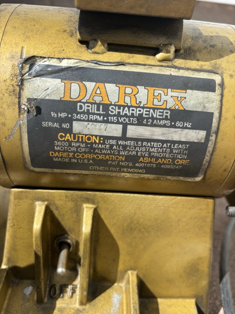 Darex Drill Sharpener 1/3HP Bench Grinder w/ Jig / MISSING HOLDER