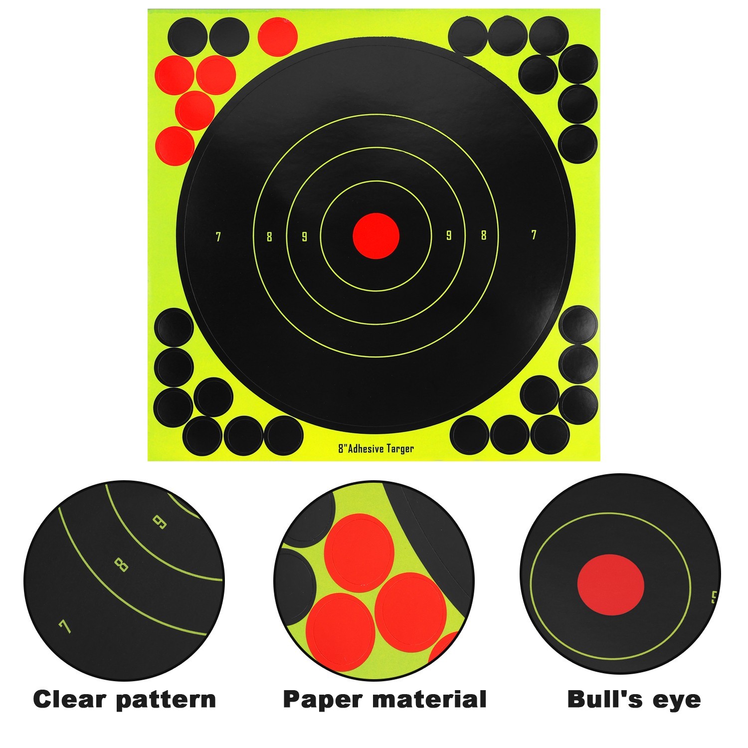 50/100 Pack 8" Shooting Targets - Reactive Splatter Paper for Rifle/Gun Practice