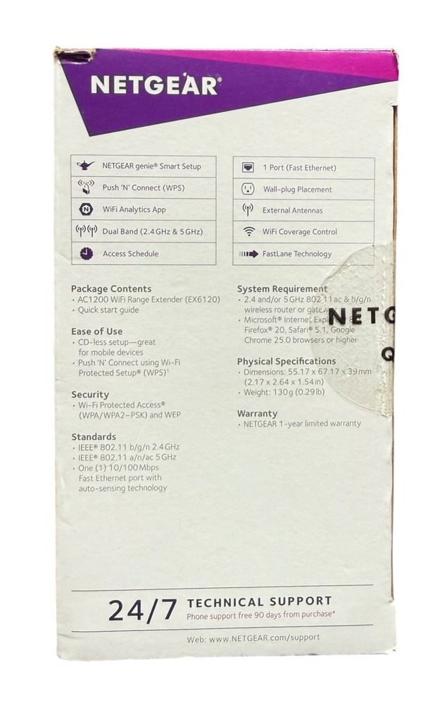 NETGEAR AC1200 Wi-Fi Range Extender New Open Box