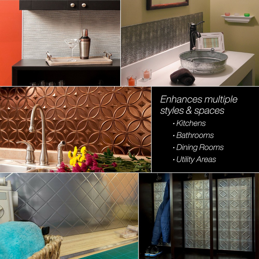 Fasade 18in x 24in Traditional Style/Pattern #1 Backsplash Panel