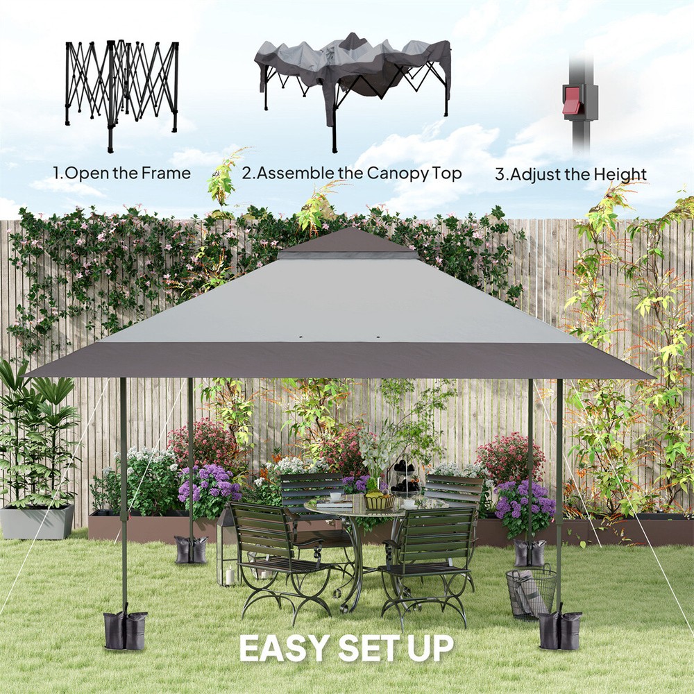 Pop Up Gazebo Canopy Tent Light Gray