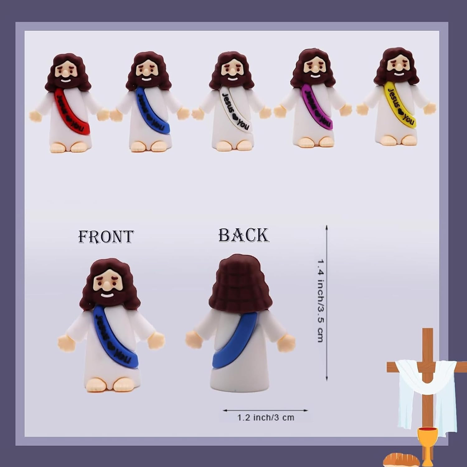 Little Jesus Figures, Mini Jesus Figurines in Bulk, Multicolor Tiny Jesus Figure