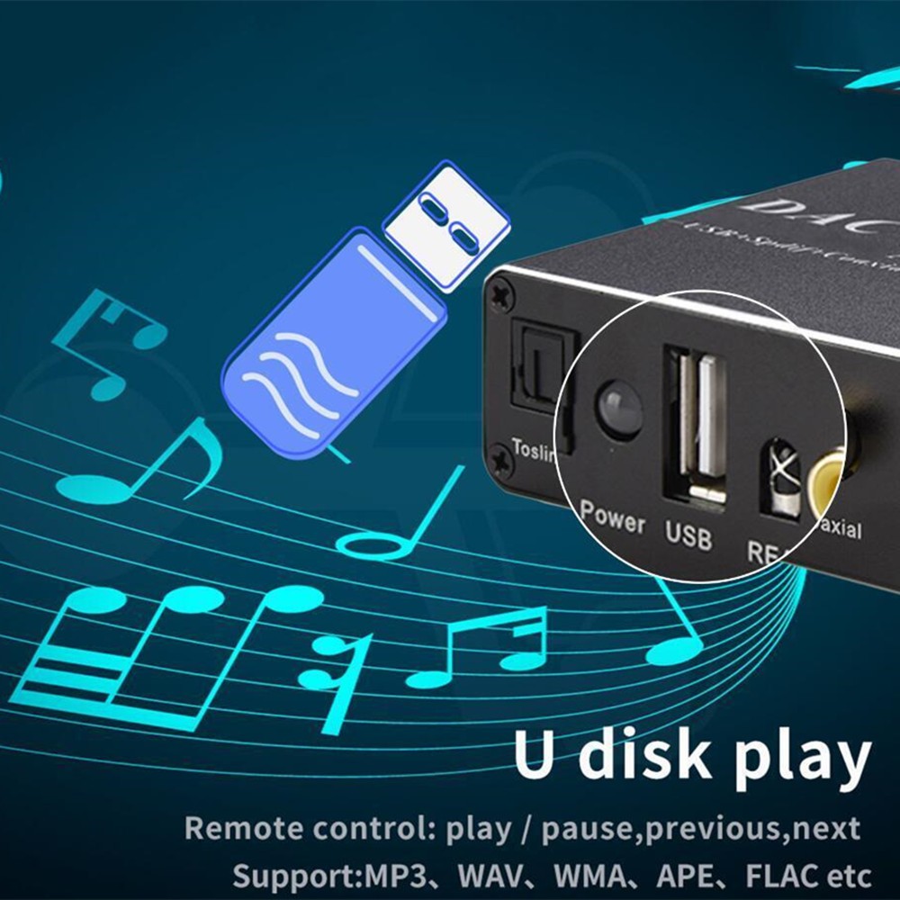 Audio DAC Decoder Bluetooth Receiver Amplifier U Disk Player Microphone Adapter