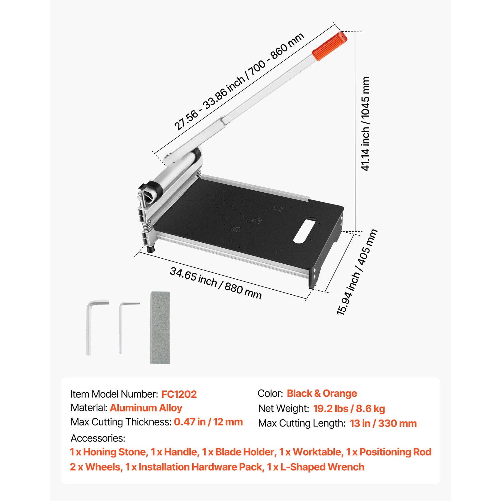 Uimoso 13" Vinyl Floor Cutter for Laminate Flooring with Adjustable Angles