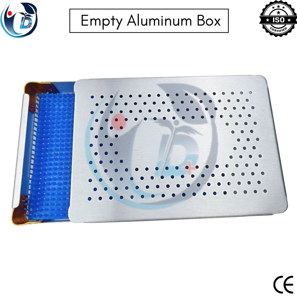 Empty Aluminum Box for Surgical Instruments Sterilization Tray Storage Case CE