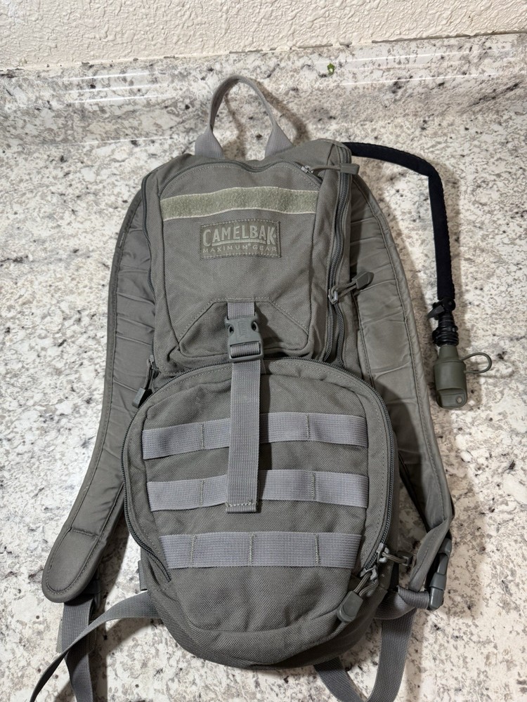 CamelBak Tactical Hydration Pack Gray Hydration System MOLLE Webbing