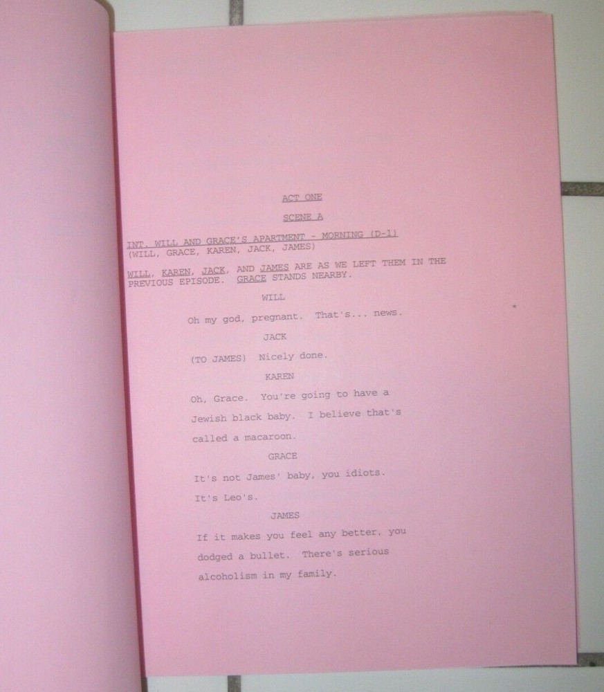 WILL & GRACE ORIGINAL SCRIPT FOR "GRACE EXPECTATIONS" REV. DRAFT SEASON 8 2006