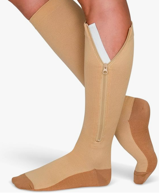 NEW Closed Toe Zipper Compression Socks Size Large/XL