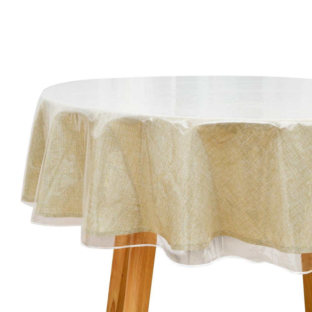 70" Round Clear Vinyl Tablecloth - 100% (Round), Crystal