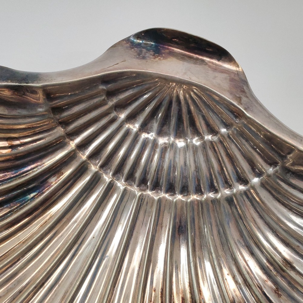 Antique Wilson & Sharp Edinburgh SCALLOP Shell Dish Silver‑Plate 8885 Footed