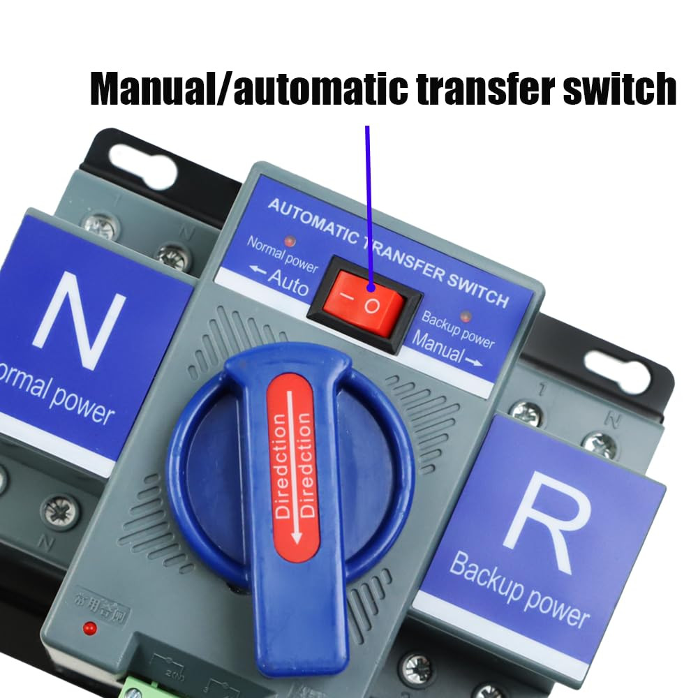 Dual Power Automatic Transfer Switch 110V 2P 63A Generator Changeover Switch Fo