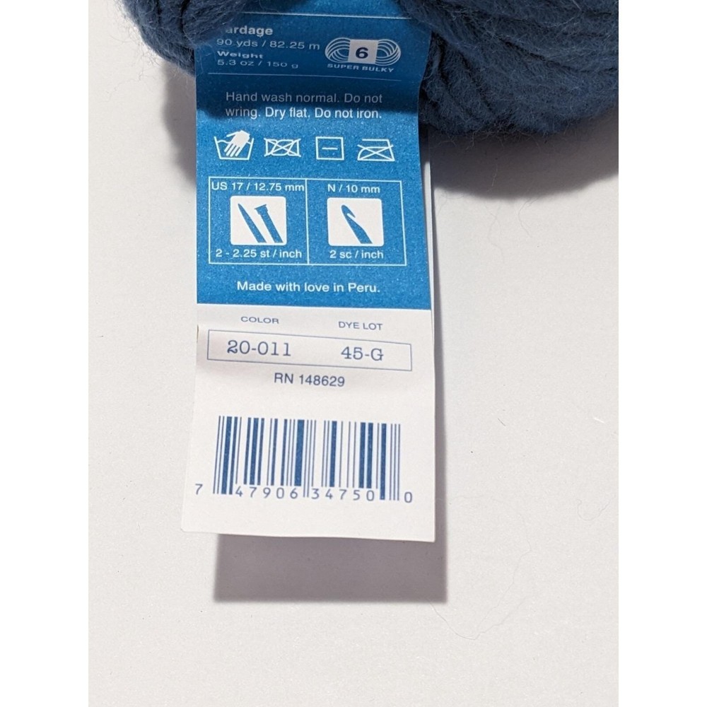 Cloudborn Highland Roving Yarn Dolphin Blue Super Bulky Wool