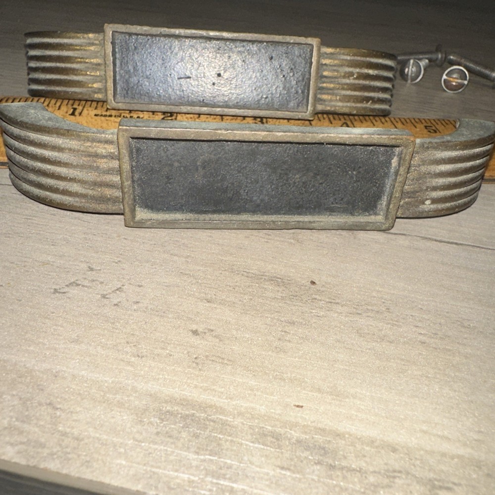 2 Brass Drawer Pulls Mid Century Vintage Pulls