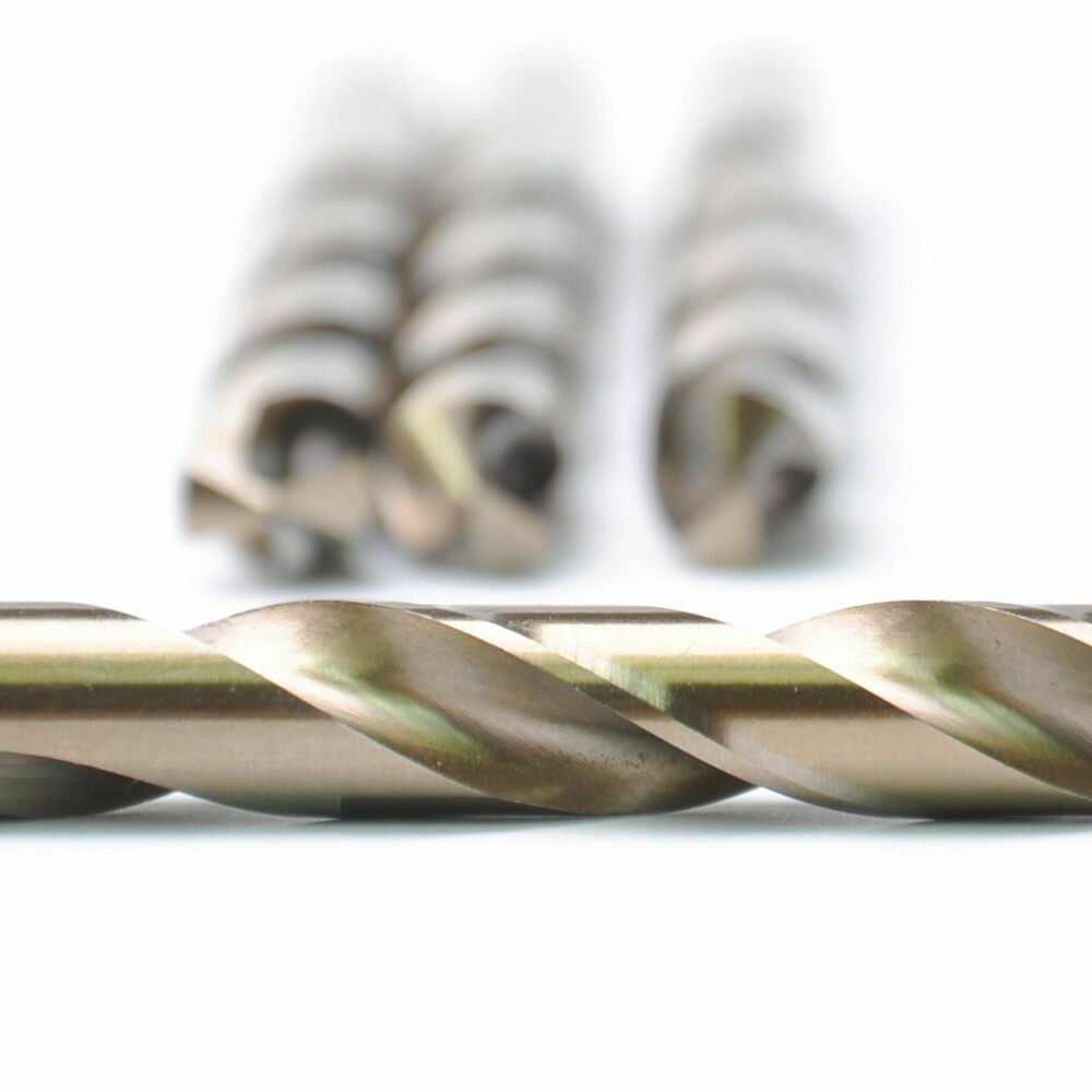 Drillforce 10PC 1/8" Cobalt Drill Bits Set HSS M35 Jobber Length Metal Drill Bit