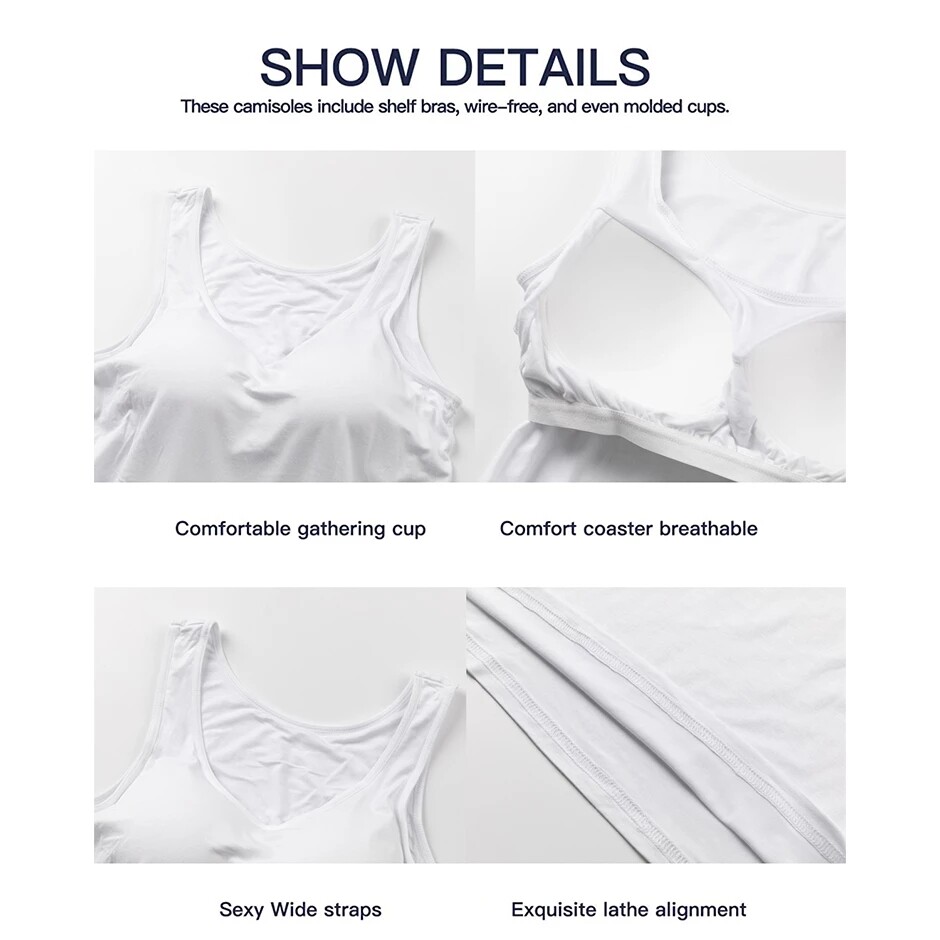 Tank Top for Women with Built in Bra Women Padded Compression Camisole Shapewear