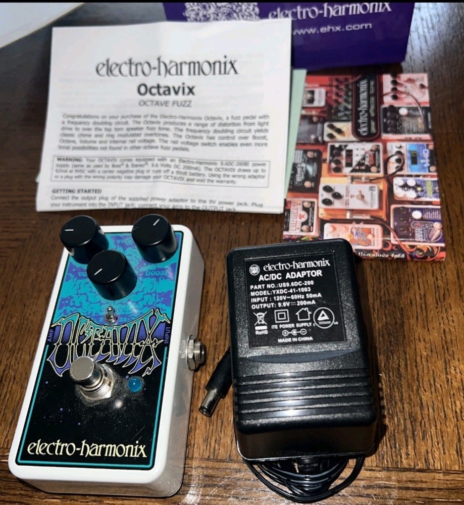 Electro Harmonix Octavix Fuzz Octave Pedal With Power Supply
