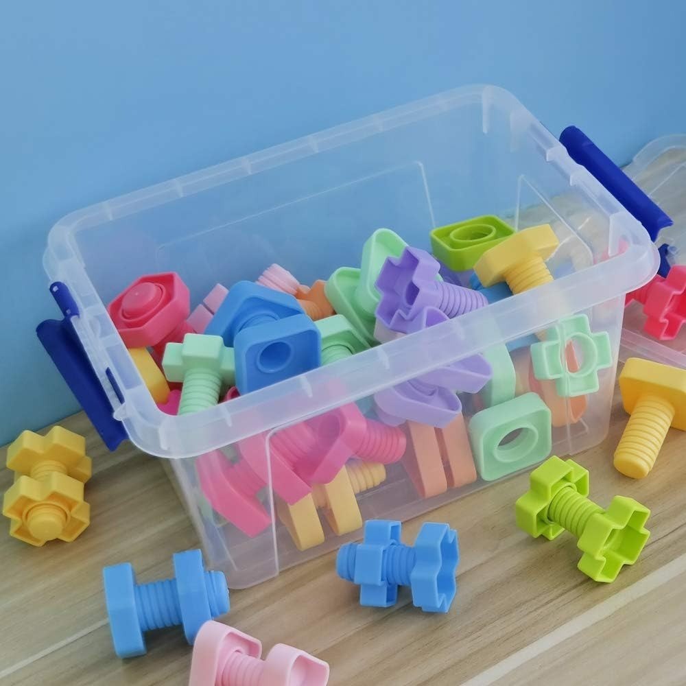 Clear Plastic Storage Bin with Latching Lid 6 Quart Stackable Tote Container Set