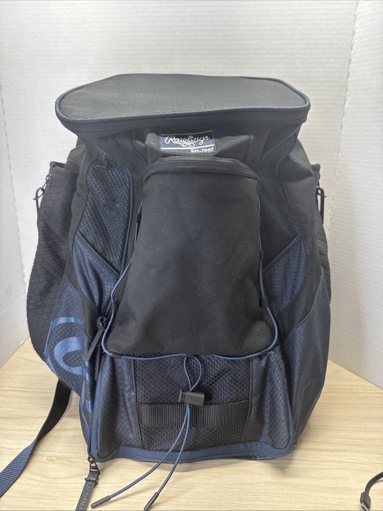 Rawlings Baseball Backpack Bat Bag Black Navy Equipment Pack