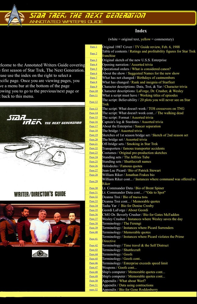 Star Trek The Next Generation Annotated Writers Guide Digital Edition
