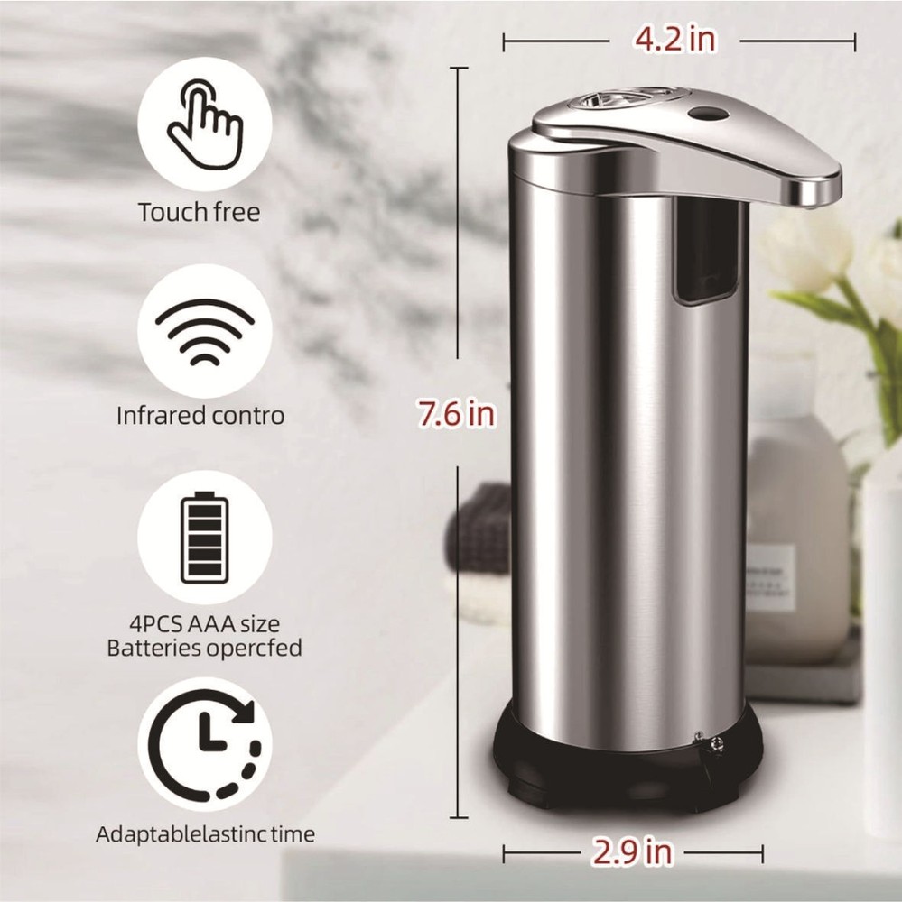 280ML Touchless Soap Dispenser Kitchen Automatic Hand Liquid Pump Lotion Bottle