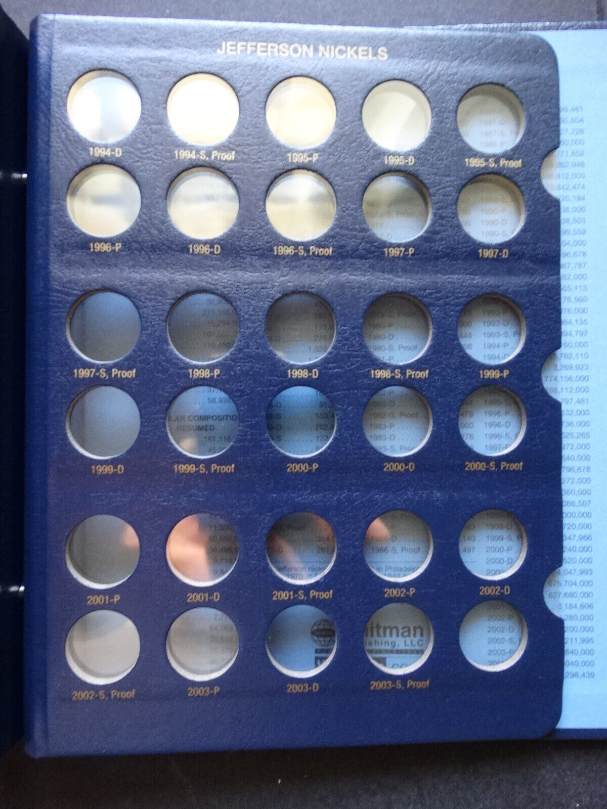 Set of 2 Whitman Jefferson Nickel 1938-2024 Coin Album Book P,D & San Francisco