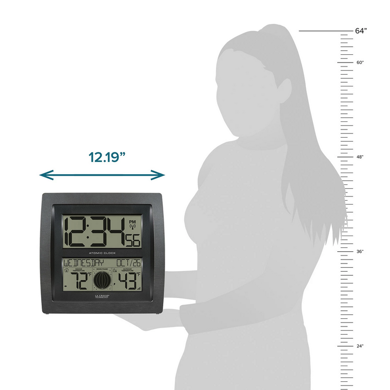 La Crosse Technology Curved Digital Atomic Wall Clock