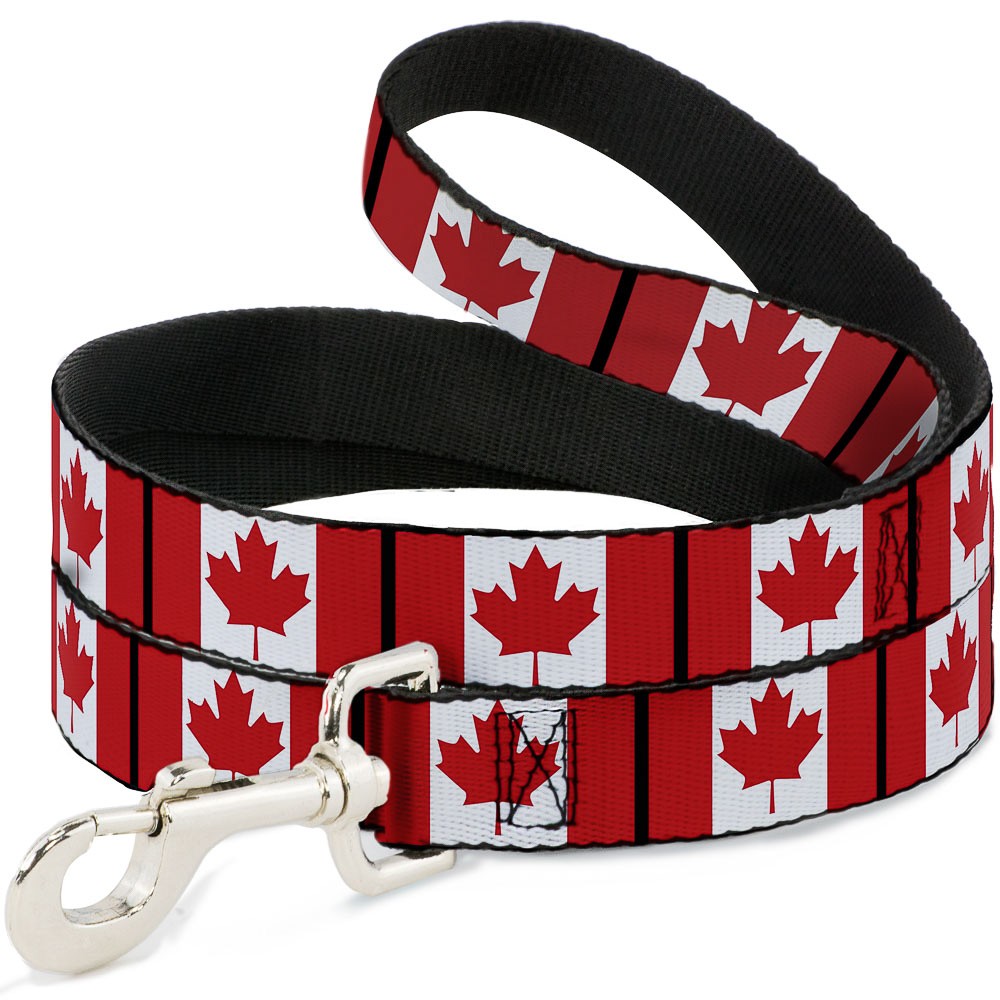 Dog Leash Canada Flags NARROW 0.5"