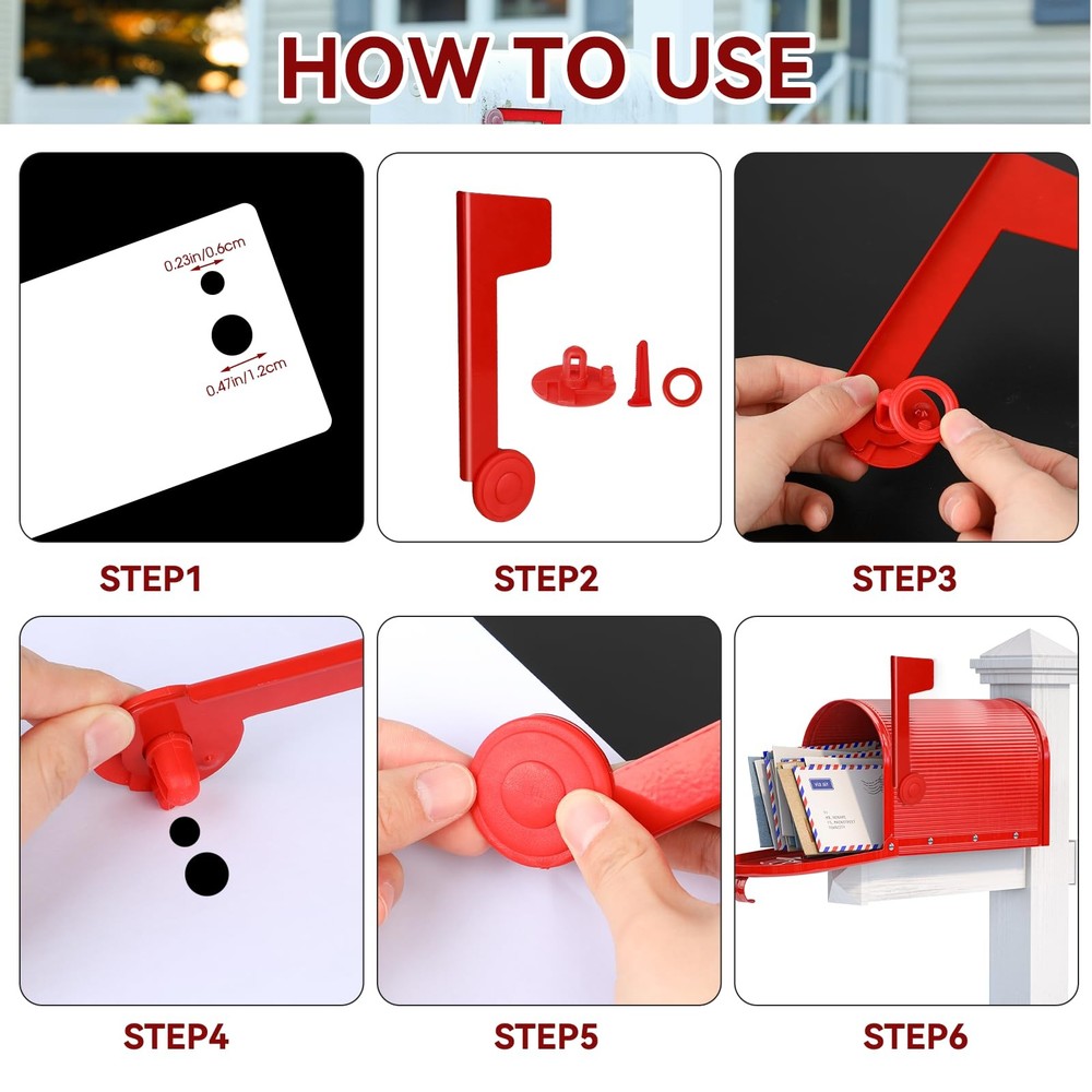 Mailbox Replacement Flag Kit Mailbox Red Flag Holder, Professional Mailbox Flag