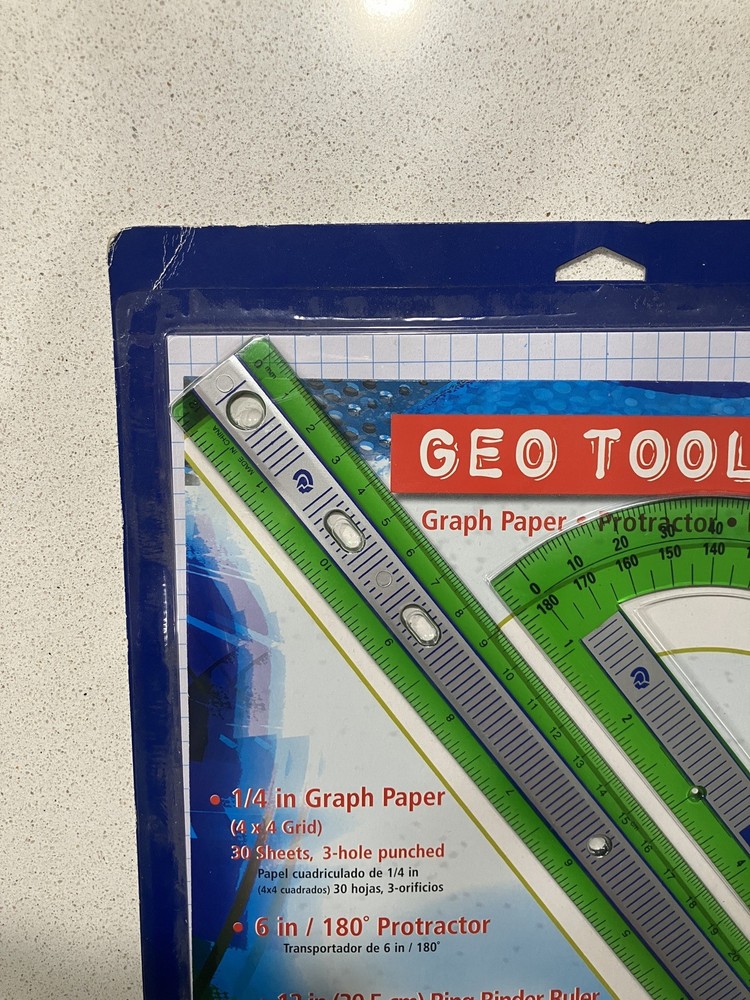 Staedtler GEOTOOLS Graph Paper Protractor Ruler Set NEW