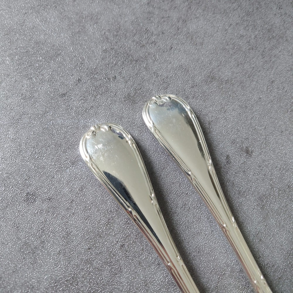 Christofle Rubans 2pcs Silverplate Flatware Dessert Fork Excellent