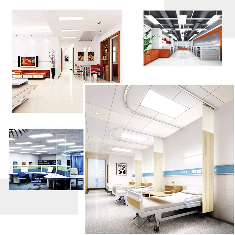 2x4FT LED Flat Panel Light, 75W 0-10v Dimmable Edge-lit Drop Ceiling Fixture 4pc