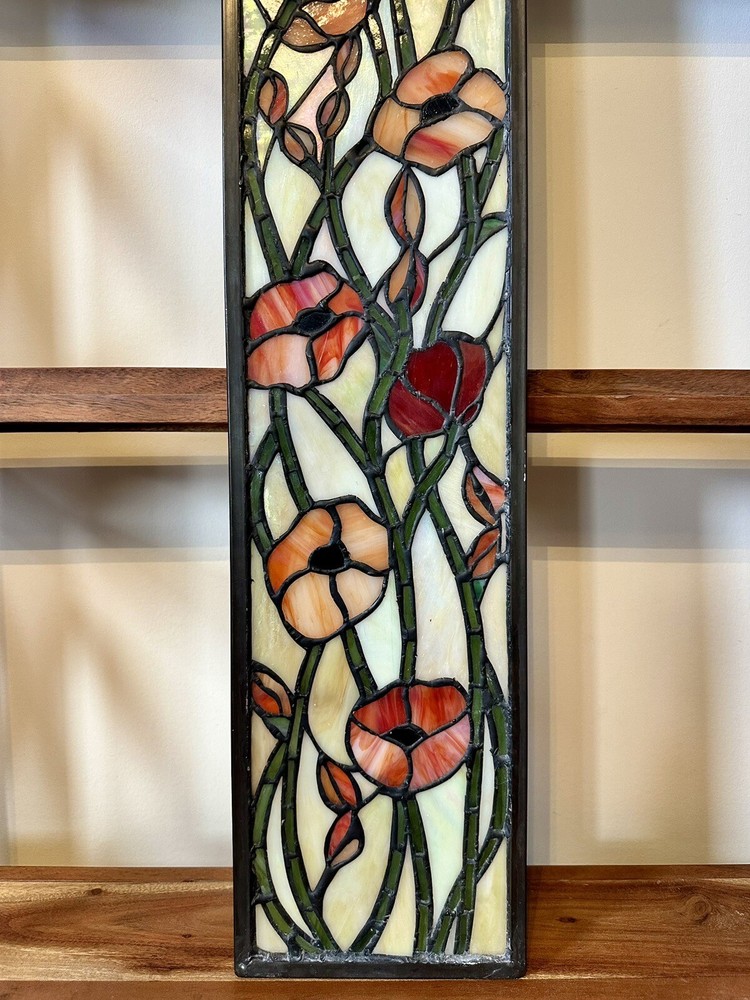 Poppies Meyda Tiffany Sidelight Window Panel