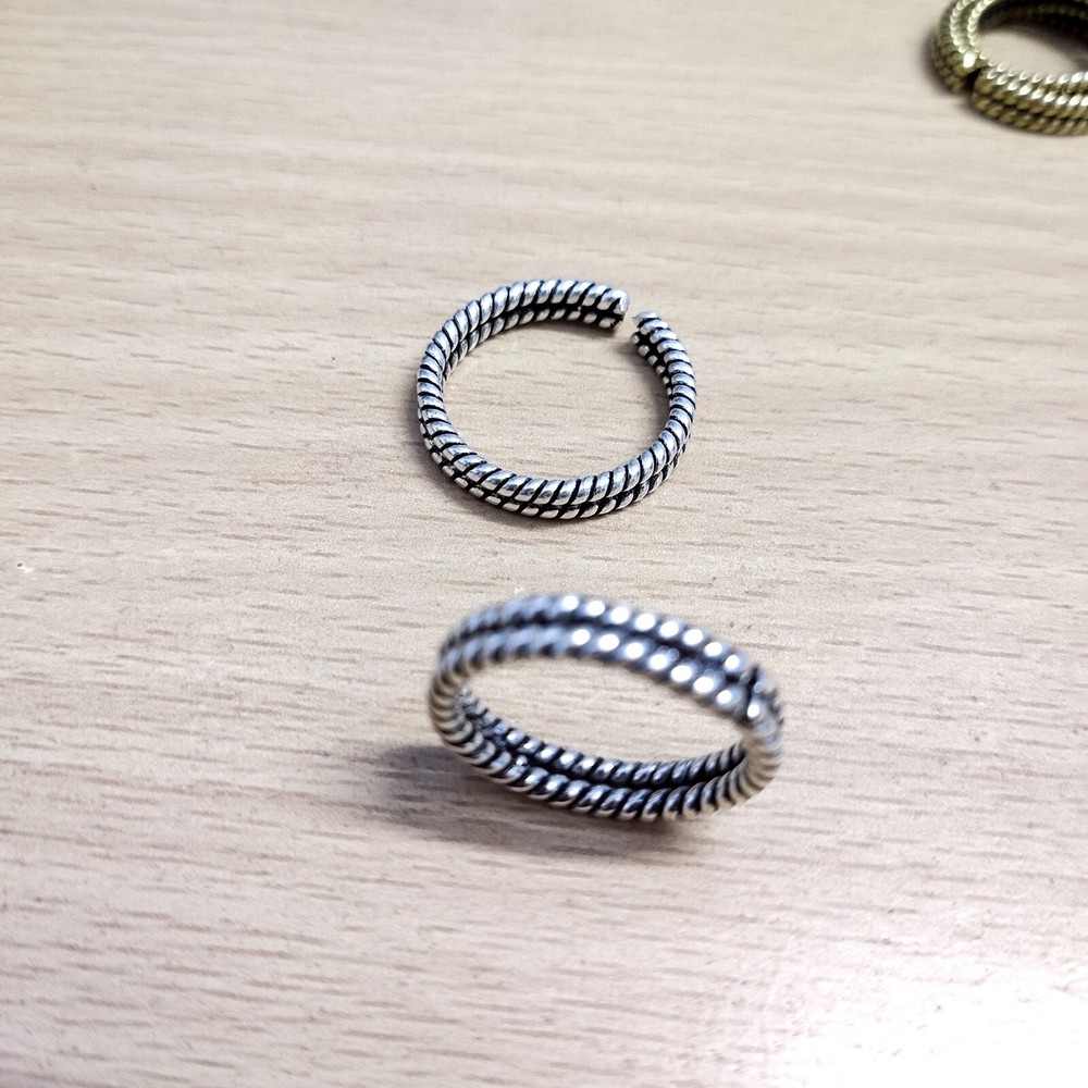 Beautiful Twisted Double Wire ring Handmade Adjustable Silver Ring Gift for her