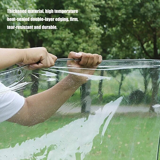 Clear Tarpaulin Waterproof Heavy Duty Transparent PVC Tarp with Eyelets Outdoor
