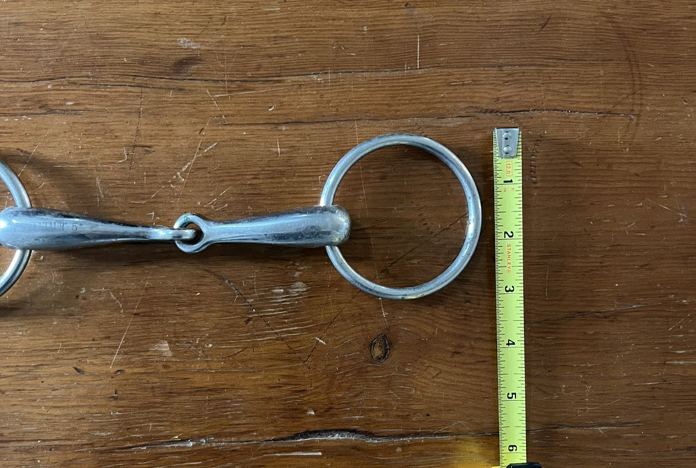 Horse Bit Centaur 5" solid mouth loose ring bit