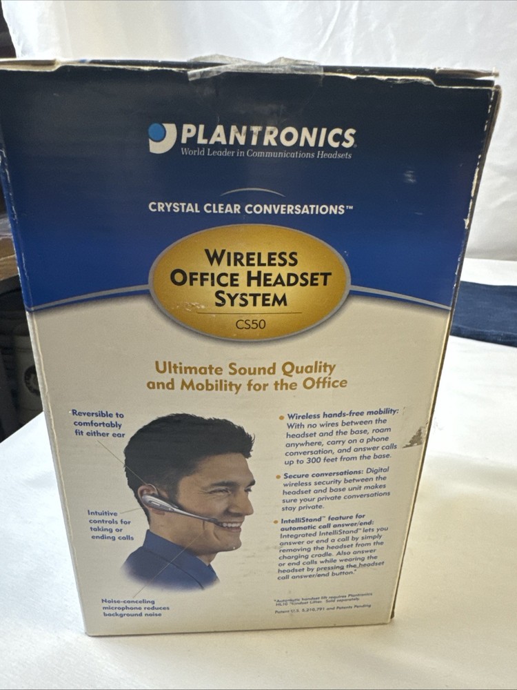 Plantronics CS50 Wireless Headset System W/ Convertible Headset Tested & Working