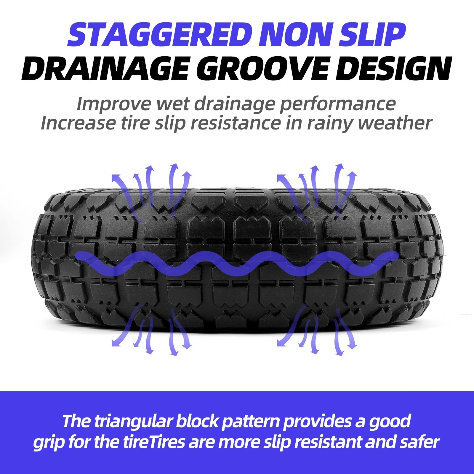 2PCS Upgrade 4.10/3.50-4 Flat Free Solid Rubber Tire and Wheel, 10" Solid Tires