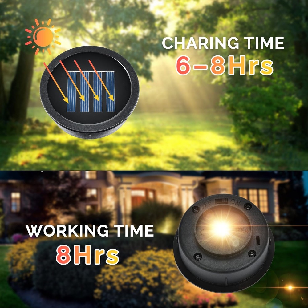 ELUTENG Solar Light Replacement Top 4 Pack (Top Size 2.76 2.76inch, Black