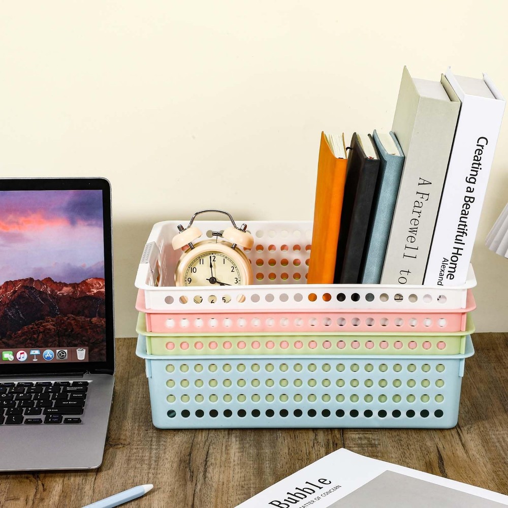 4 Pack Paper Tray Organizer4A Paper Tray Durable Desk Storage BinsStackable S...