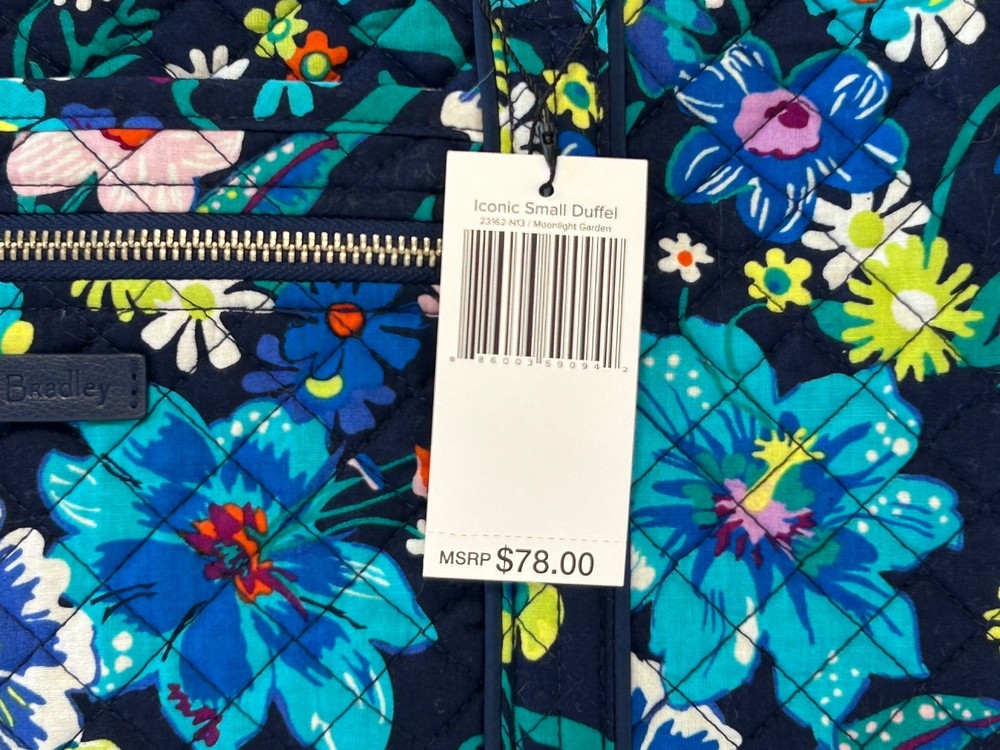 VERA BRADLEY MOONLIGHT GARDEN SMALL DUFFEL BAG * BLUE MULTI - EXCELLENT +++