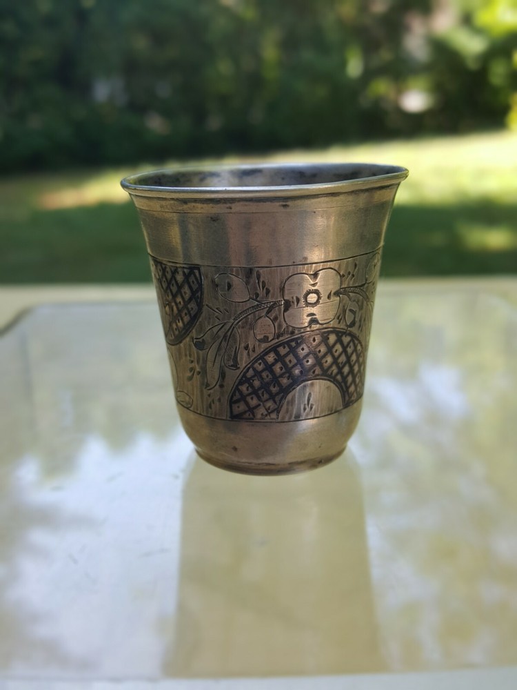 Russian antique  niello decorated  silver cup