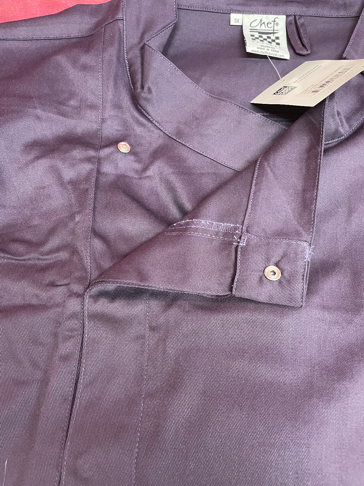 NEW Chef Revival Chef Jacket with Snap Buttons, Eggplant- size 5X
