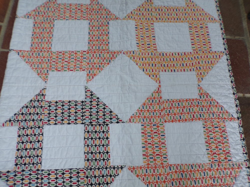 Handmade Small Multicolor Geometric Quilt