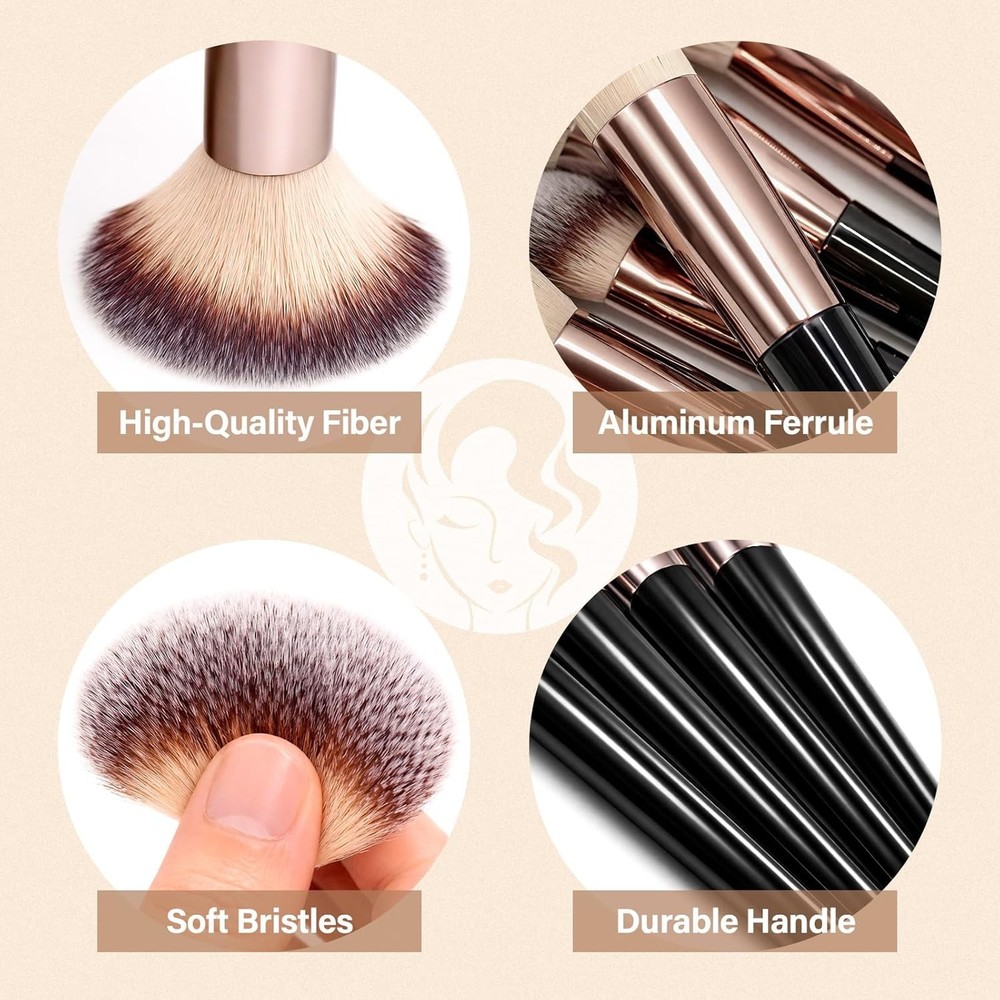 Makeup Brushes Set, Professional 25 Pcs Makeup Kit, Include Powder Foundation