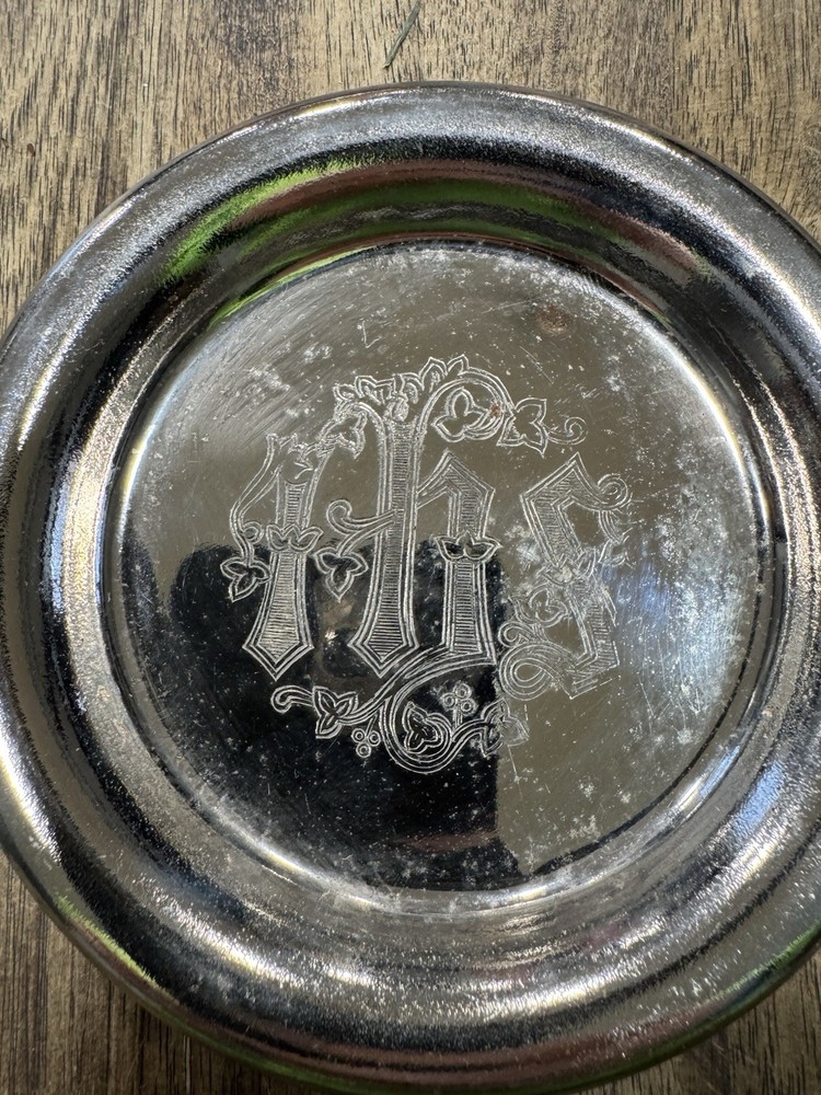 2 Eucharistic Serving Plate Small Silver Plated