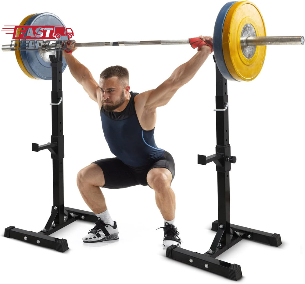 Smartxchoices Pair of Squat Rack, Bench Press Rack Adjustable 40"-66" Solid Stee