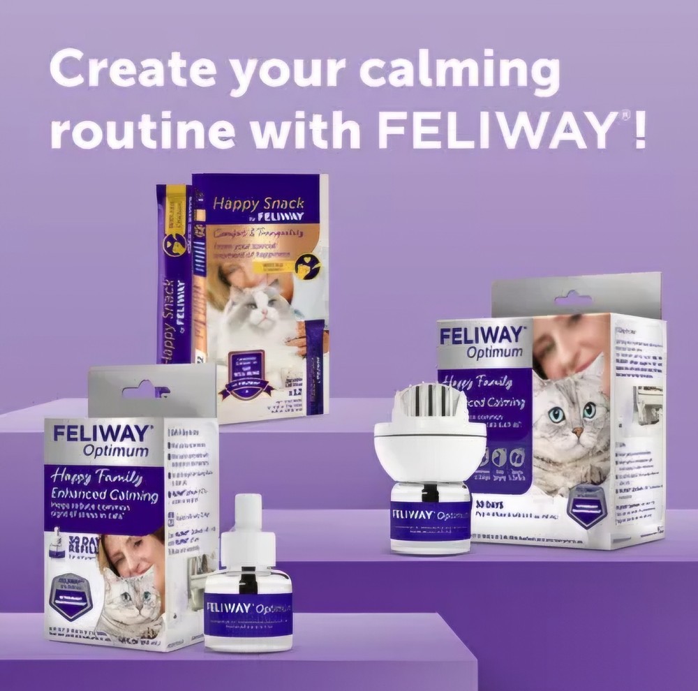 Feliway Optimum Enhanced Calming (2) 48 mL Diffuser Refills for Cats, New 12/26+