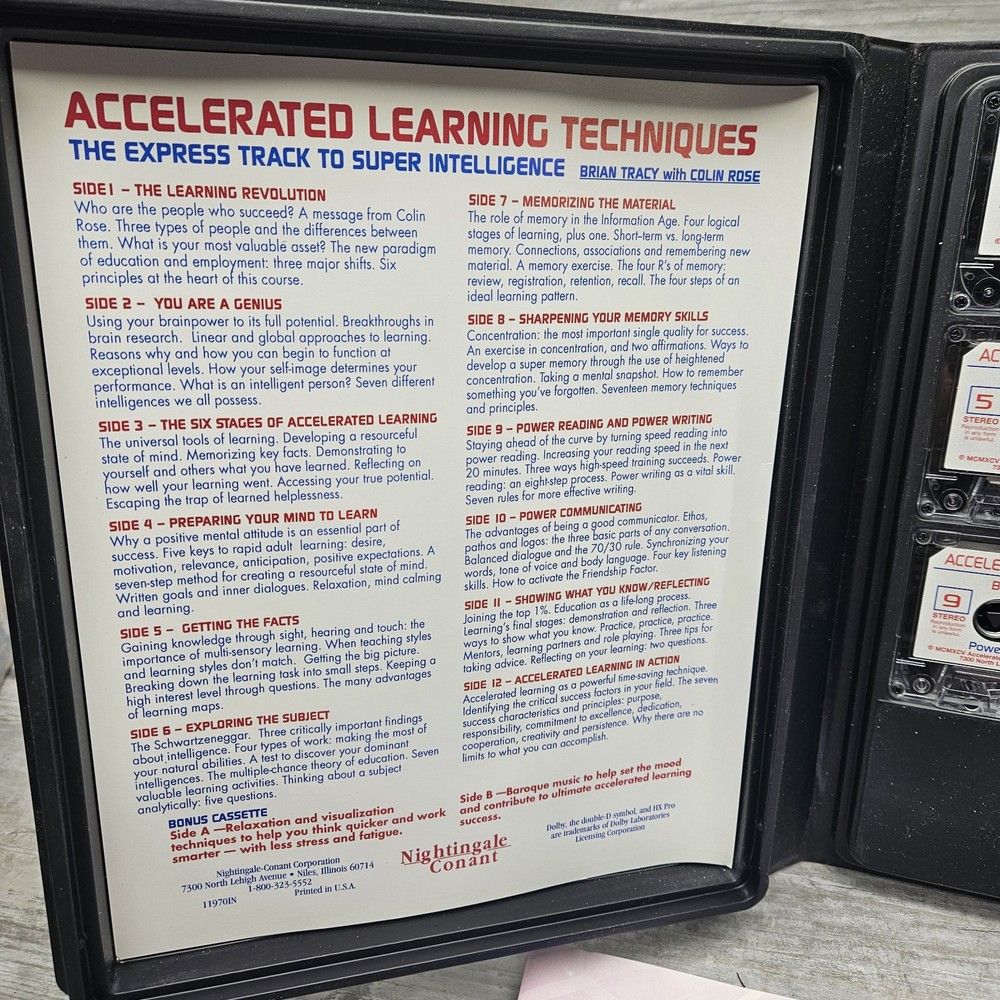 Brian Tracy Colin Ross Accelerated Learning Techniques 7 Cassettes Intelligence