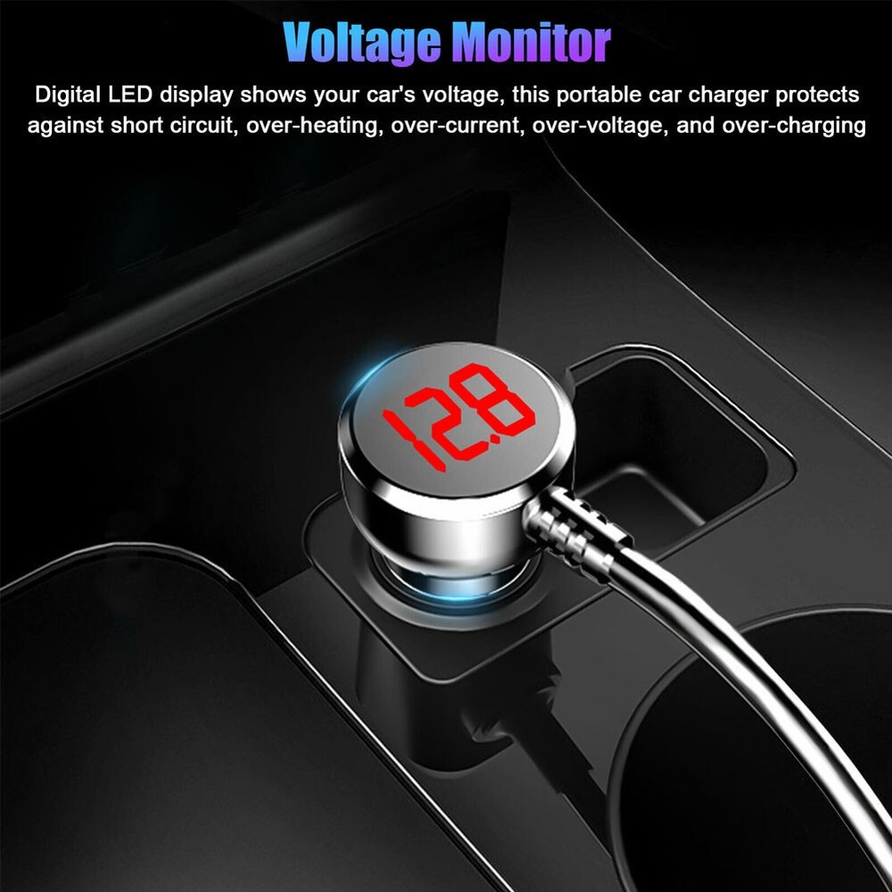 3 Way Car Cigarette Lighter Socket Splitter Dual USB Charger Power Adapter 12V